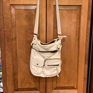 White Cross body bag with eight pockets